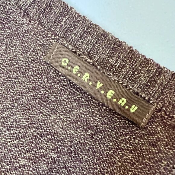 C.E.R.V.E.A.U Brown Lightweight V-Neck Long-Sleeve Sweater Size Medium - Picture 6 of 8